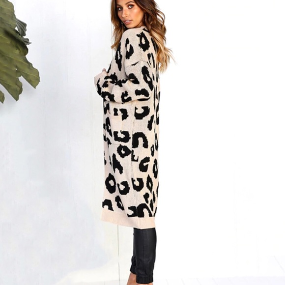 Leopard Print Open Front Cardigan - Picture 5 of 5